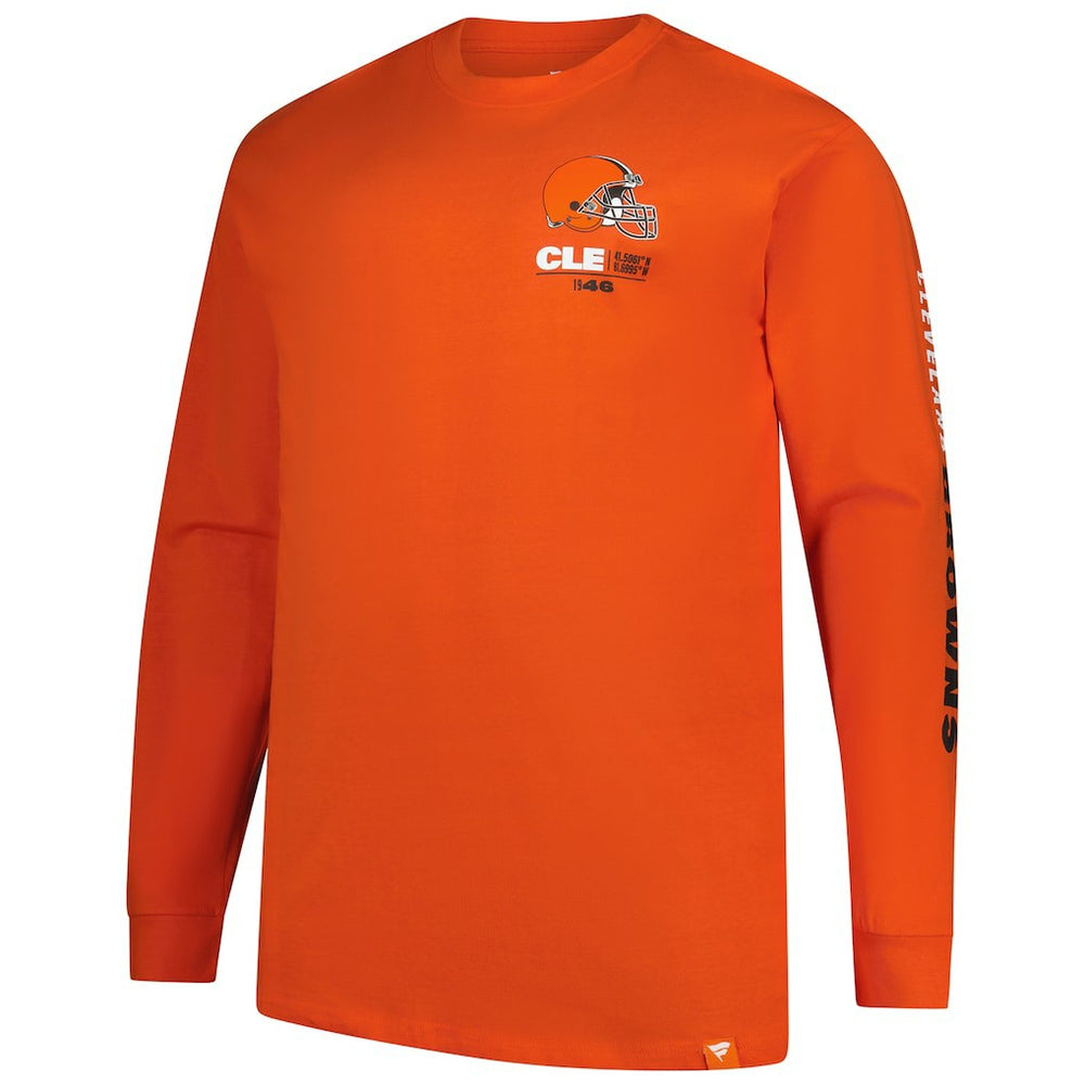 Cleveland Browns Big & Tall Clock Management Legacy Long Sleeve T-Shirt Orange | Fanatics
