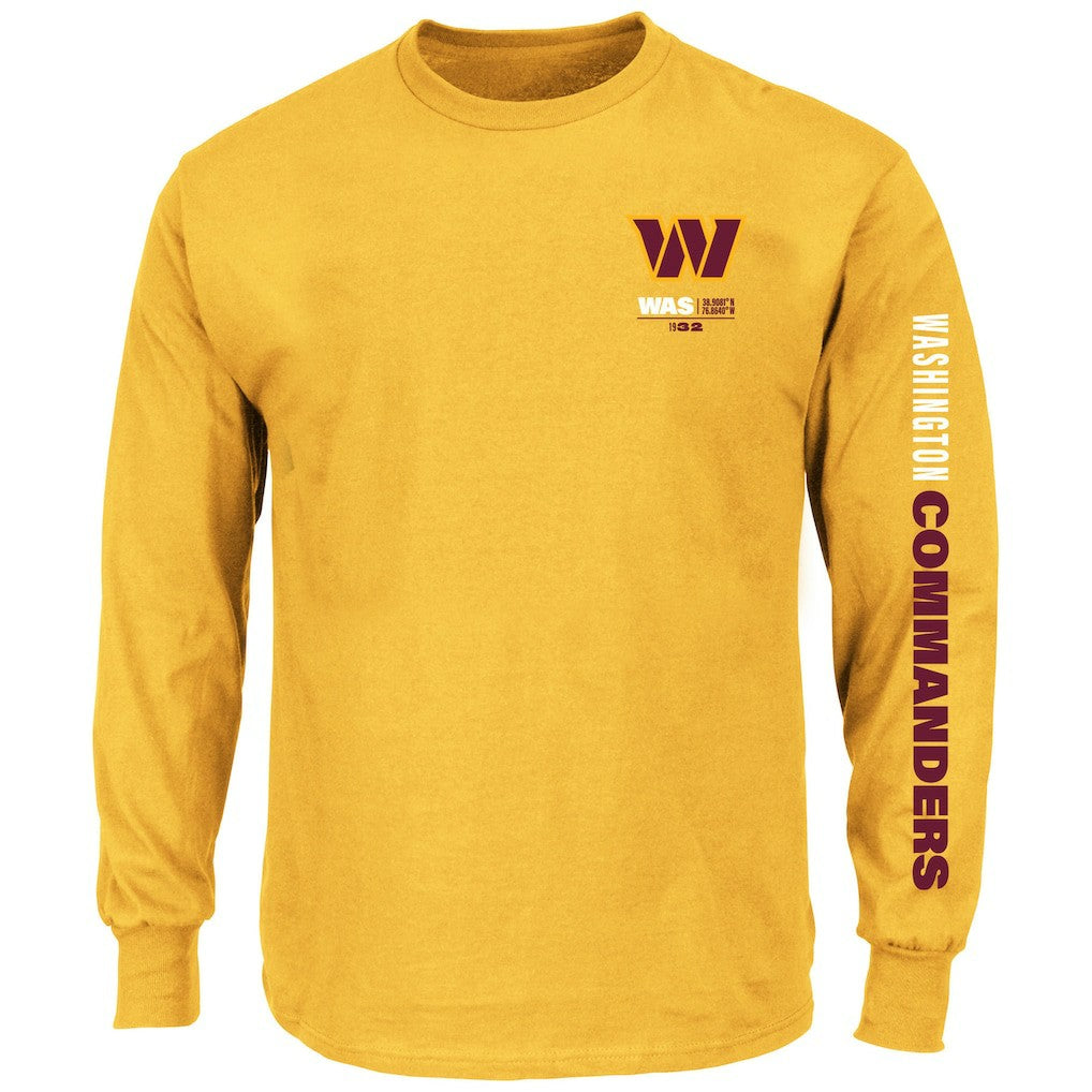 Washington Commanders Big & Tall Clock Management Legacy Long Sleeve T-Shirt Gold | Fanatics