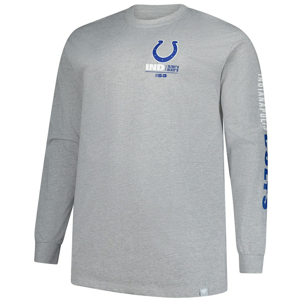 Indianapolis Colts Big & Tall Clock Management Legacy Long Sleeve T-Shirt Heather Gray | Fanatics