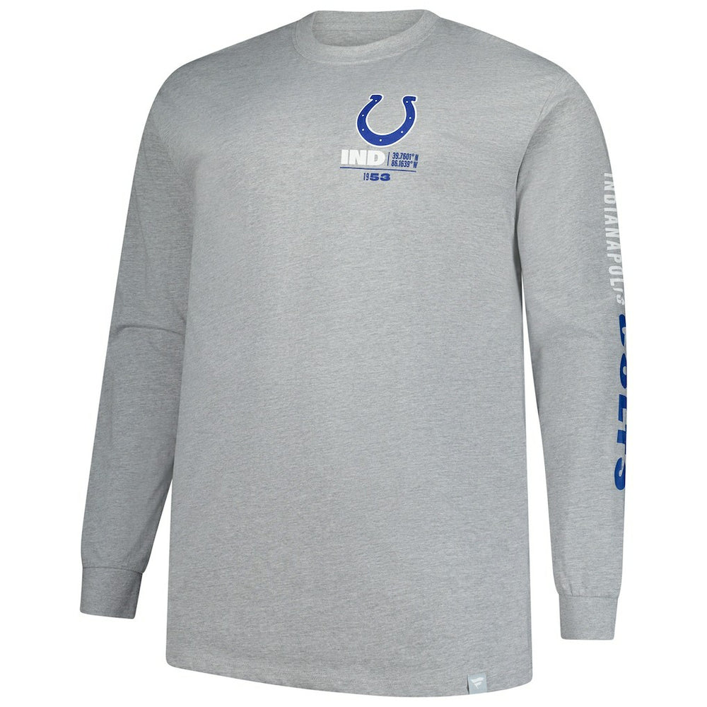 Indianapolis Colts Big & Tall Clock Management Legacy Long Sleeve T-Shirt Heather Gray | Fanatics