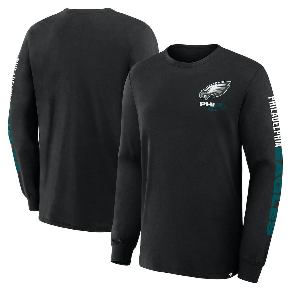 Philadelphia Eagles Big & Tall Clock Management Legacy Long Sleeve T-Shirt Black | Fanatics
