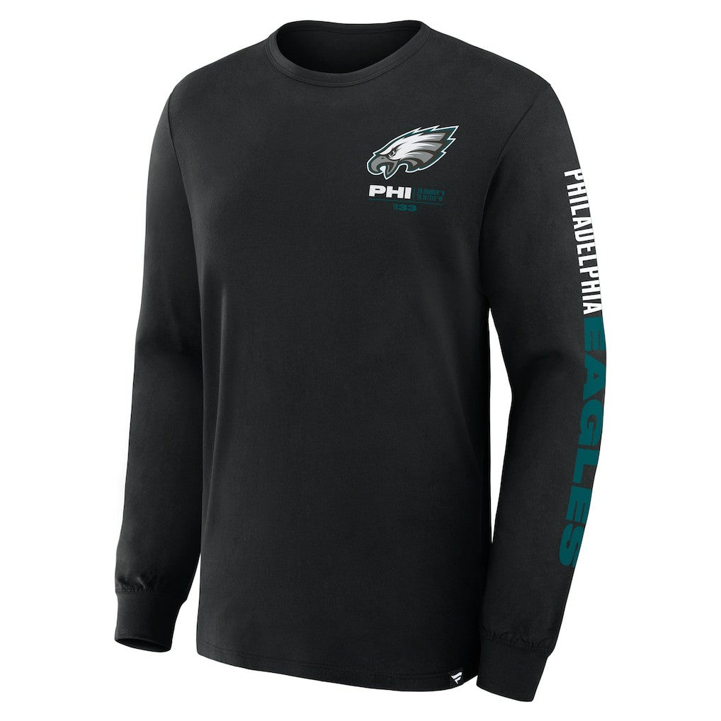 Philadelphia Eagles Big & Tall Clock Management Legacy Long Sleeve T-Shirt Black | Fanatics