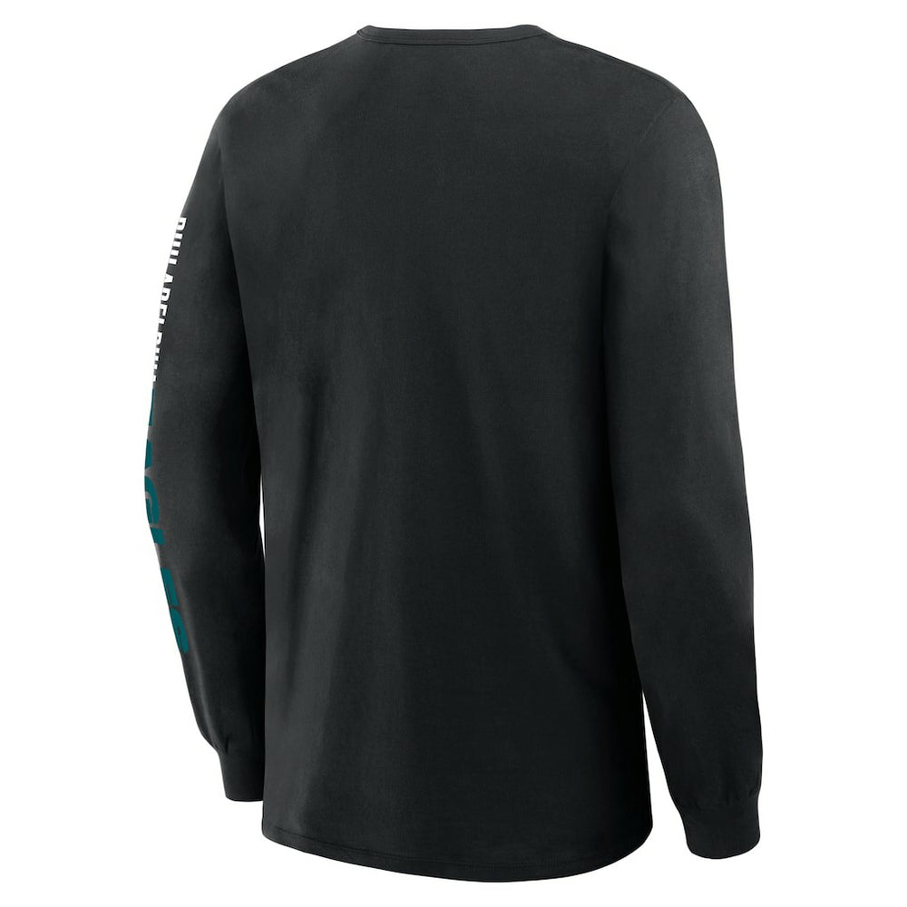 Philadelphia Eagles Big & Tall Clock Management Legacy Long Sleeve T-Shirt Black | Fanatics
