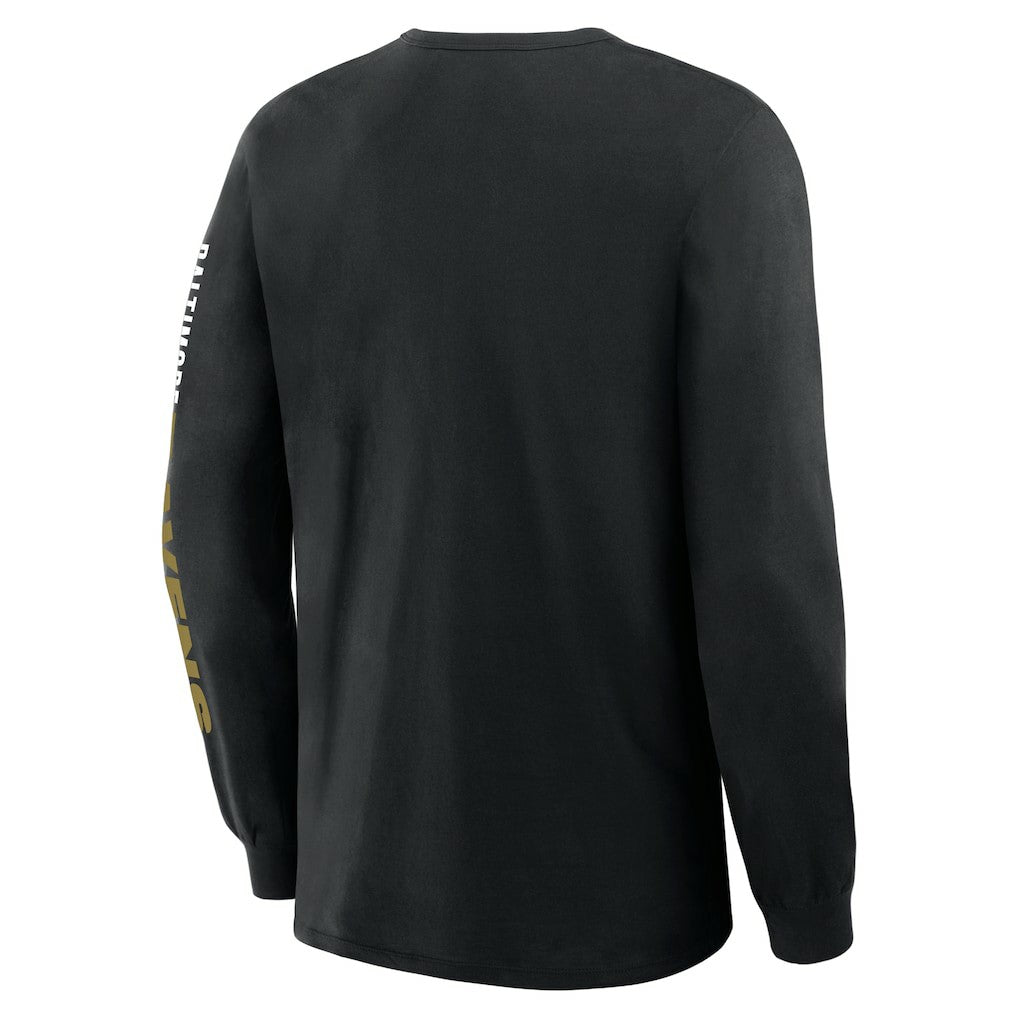 Baltimore Ravens Big & Tall Clock Management Legacy Long Sleeve T-Shirt Black | Fanatics
