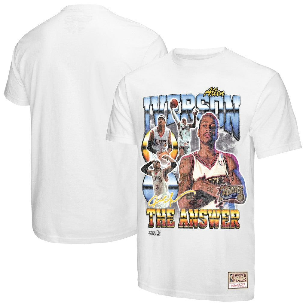 Allen Iverson Philadelphia 76ers Hardwood Classics Commemorative Player Collage T-Shirt White - NBA