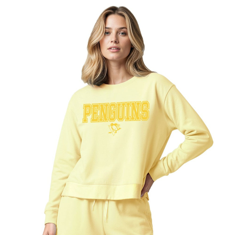 Pittsburgh Penguins Concepts Sport Women's Tonal Pullover Tri-Blend Sweatshirt - Yellow - NHL