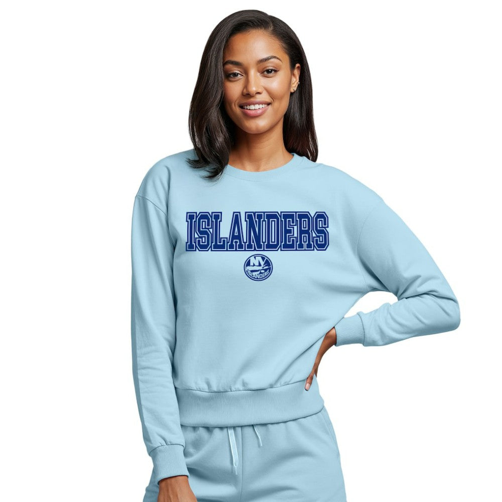 New York Islanders Concepts Sport Women's Tonal Pullover Sweatshirt - Light Blue - NHL