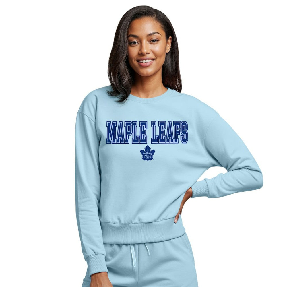 Toronto Maple Leafs Concepts Sport Women's Tonal Pullover Tri-Blend Sweatshirt - Light Blue - NHL