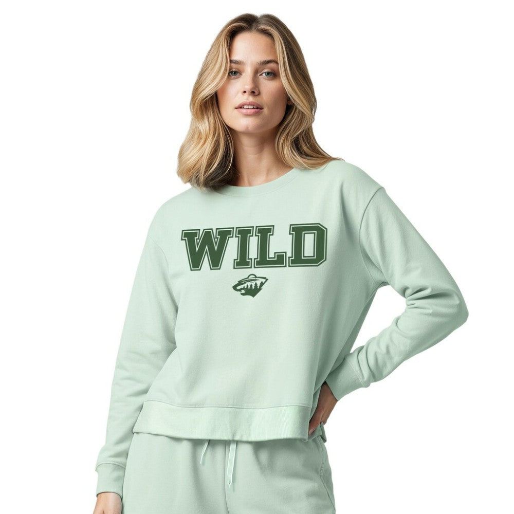 Minnesota Wild Concepts Sport Women's Tonal Pullover Tri-Blend Sweatshirt - Light Green - NHL
