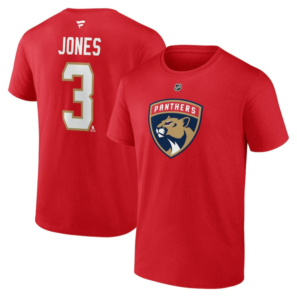 Seth Jones Florida Panthers Fanatics Authentic Stack Name & Number T-Shirt - Red - NHL
