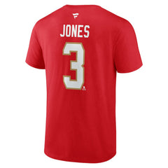 Seth Jones Florida Panthers Fanatics Authentic Stack Name & Number T-Shirt - Red - NHL