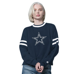 Dallas Cowboys Starter Women's Rally Drop Shoulder Cropped Sweatshirt Navy | NFL