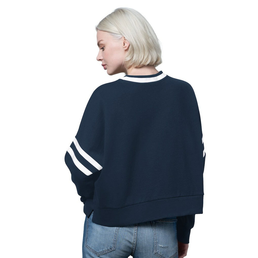 Dallas Cowboys Starter Women's Rally Drop Shoulder Cropped Sweatshirt Navy | NFL