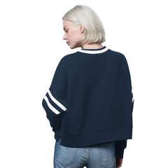 Dallas Cowboys Starter Women's Rally Drop Shoulder Cropped Sweatshirt Navy | NFL