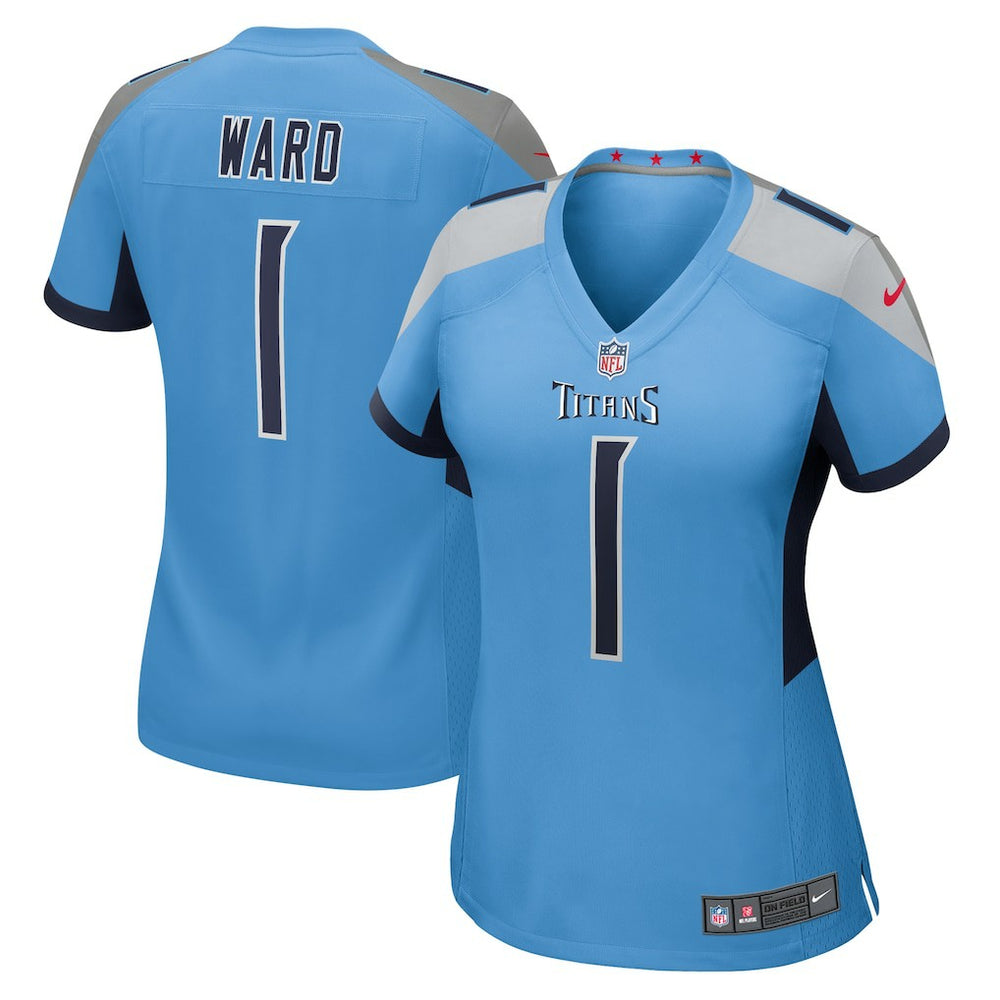 Cameron Ward Tennessee Titans Women's 2025 NFL Draft First Round Pick Game Jersey Light Blue | Nike for Sale