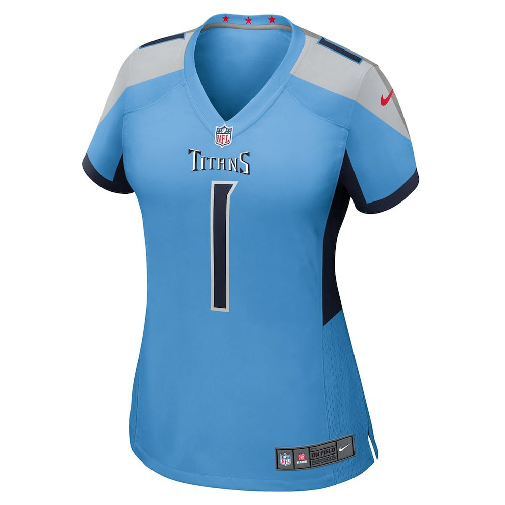 Cameron Ward Tennessee Titans Women's 2025 NFL Draft First Round Pick Game Jersey Light Blue | Nike for Sale