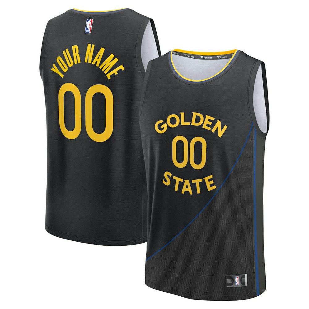 Golden State Warriors Fast Break Custom Jersey Statement Editi- Black - NBA
