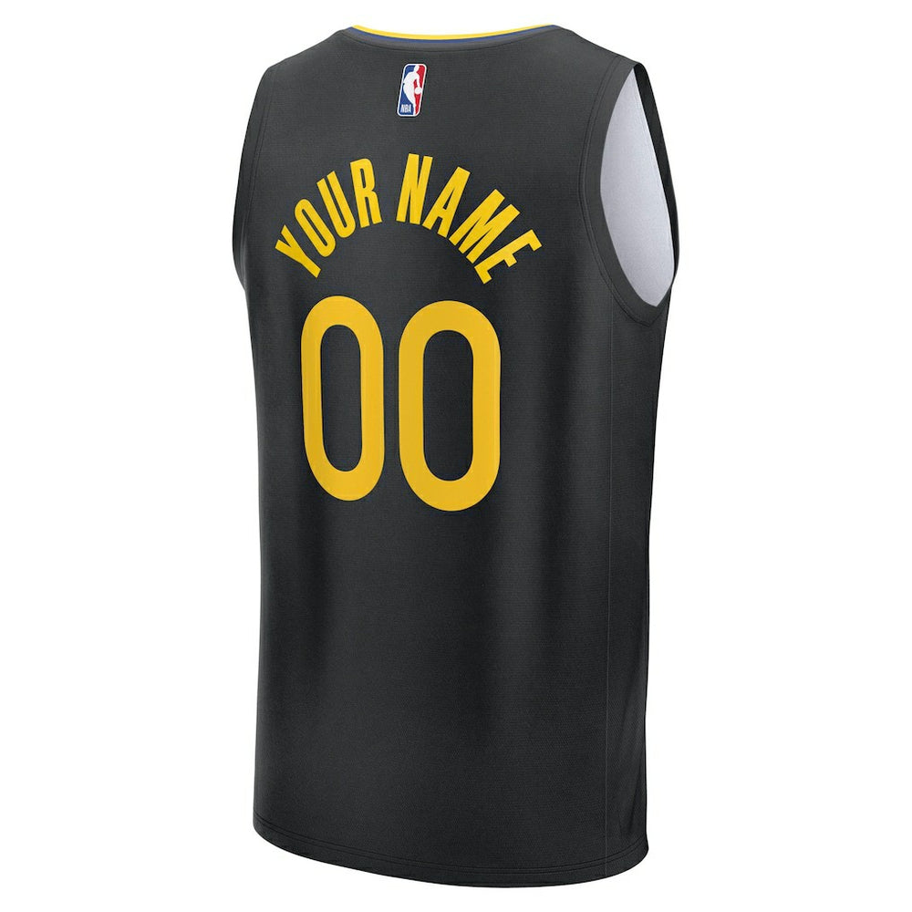 Golden State Warriors Fast Break Custom Jersey Statement Editi- Black - NBA