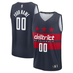 Washington Wizards Fast Break Custom Jersey Statement Edition Navy - NBA