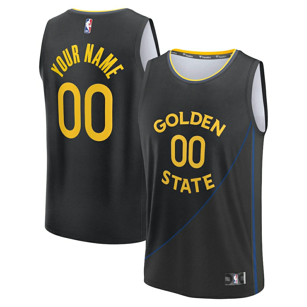 Golden State Warriors Youth Fast Break Custom Replica Jersey Black Statement Edition - NBA