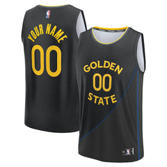 Golden State Warriors Youth Fast Break Custom Replica Jersey Black Statement Edition - NBA