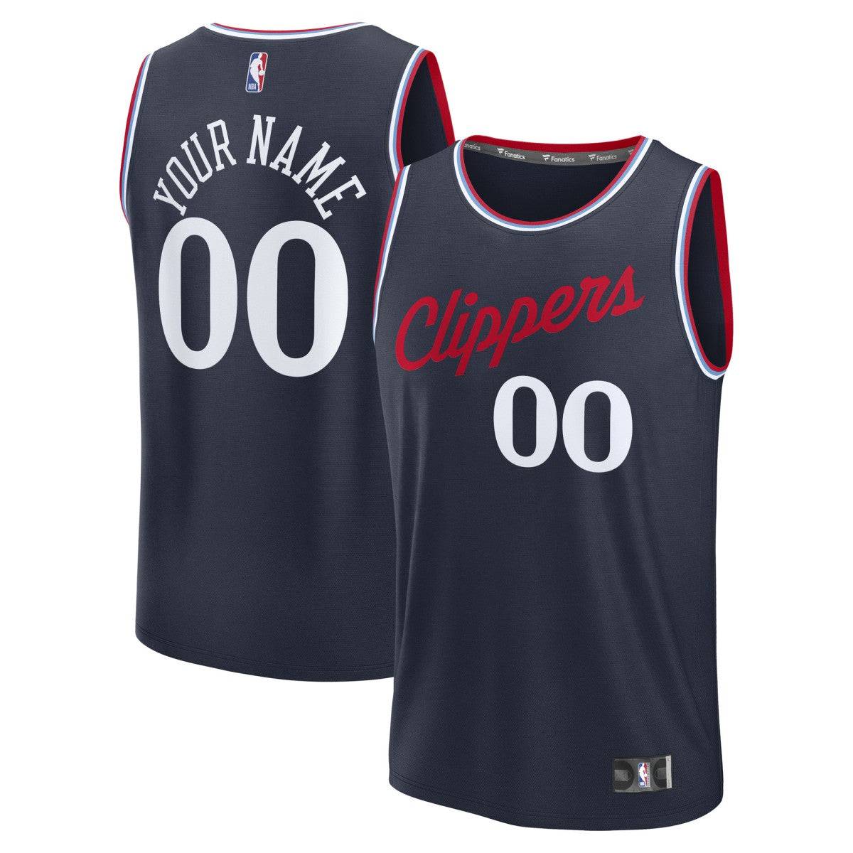 LA Clippers Fast Break Custom Jersey Icon Edition Navy - NBA