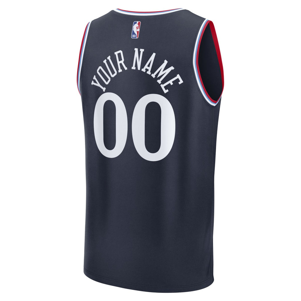 LA Clippers Youth Fast Break Custom Replica Jersey Navy Icon Edition - NBA