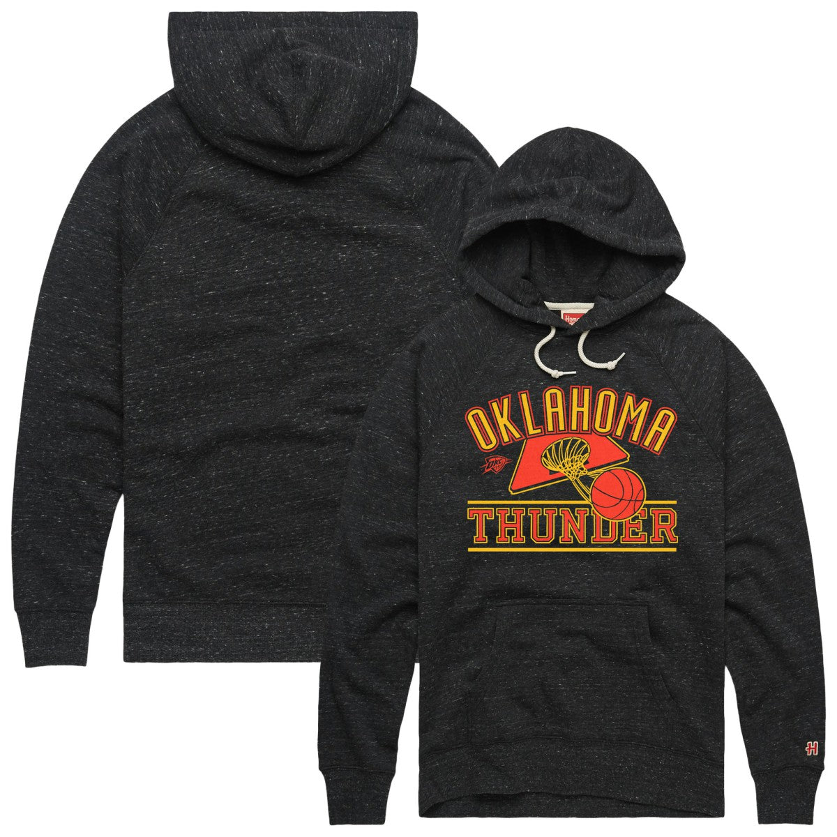 Oklahoma City Thunder Homage Unisex Hometown Edition Tri-Blend Raglan Pullover Hoodie Heather Black - NBA