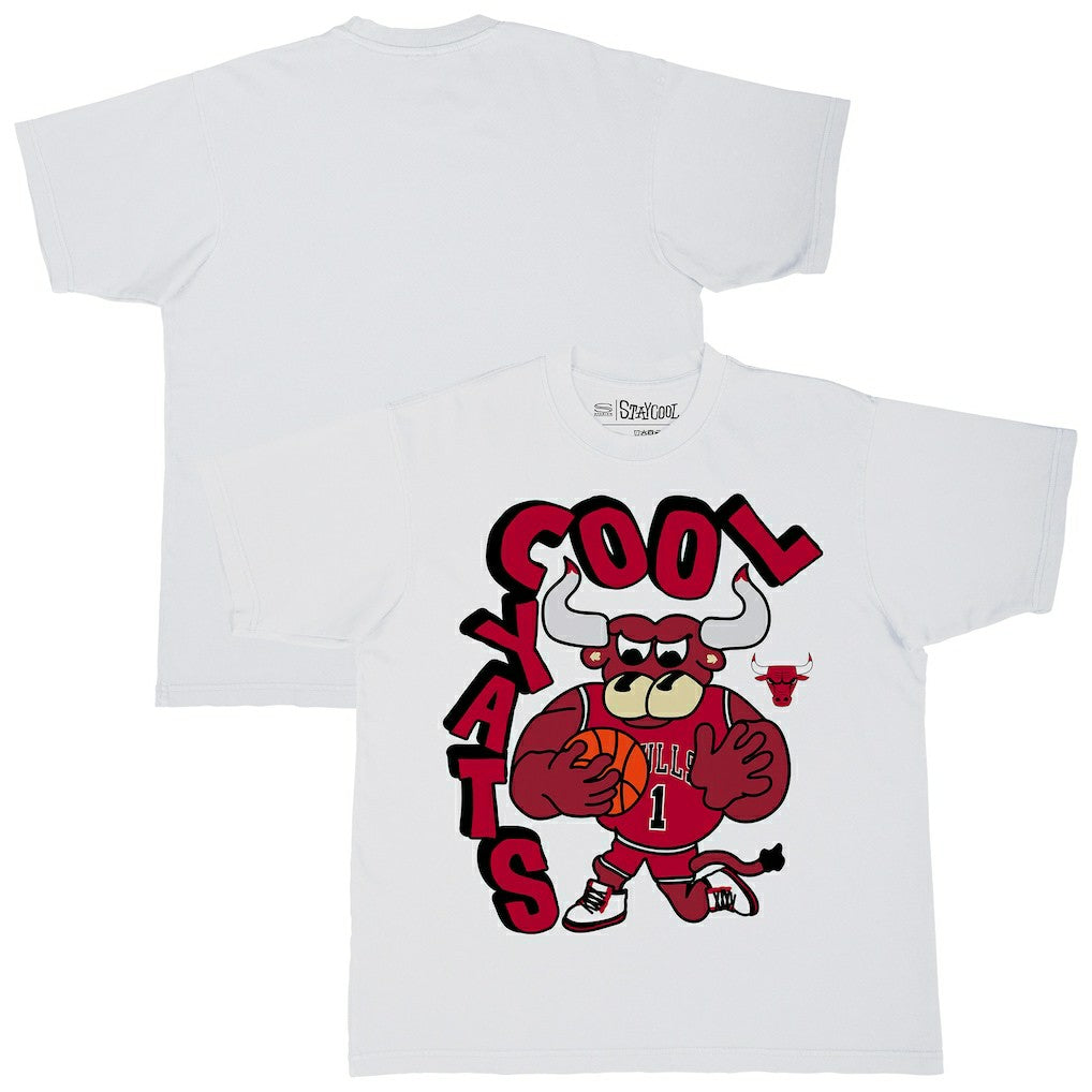 Chicago Bulls Stadium Essentials NBA x Staycool Mascot Oversized T-Shirt White - NBA