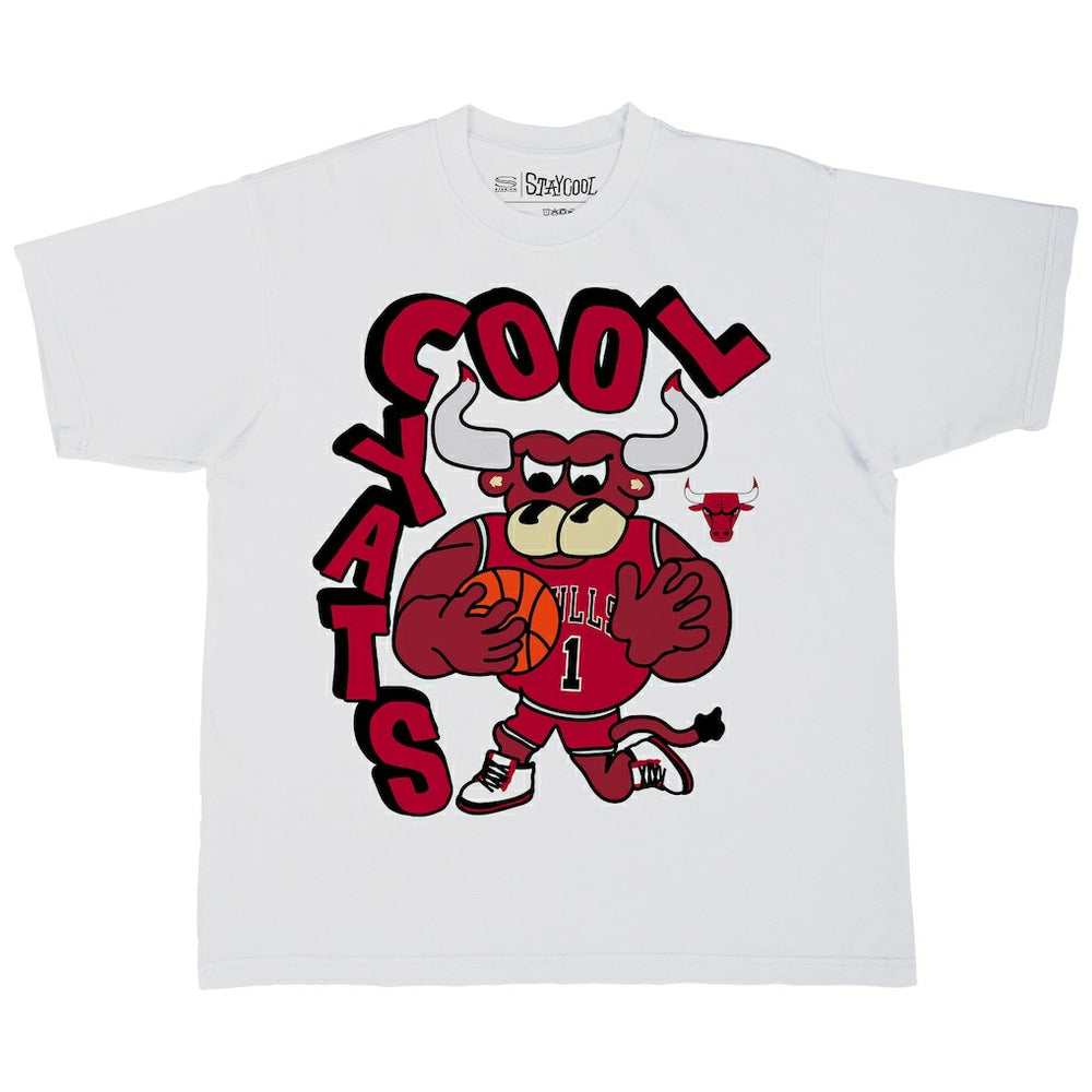 Chicago Bulls Stadium Essentials NBA x Staycool Mascot Oversized T-Shirt White - NBA