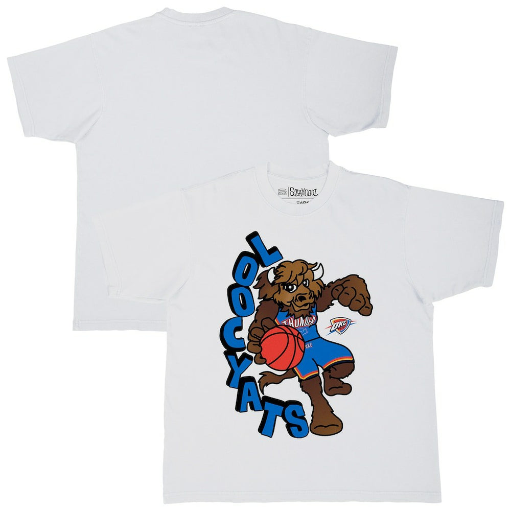 Oklahoma City Thunder Stadium Essentials NBA x Staycool Mascot Oversized T-Shirt White - NBA