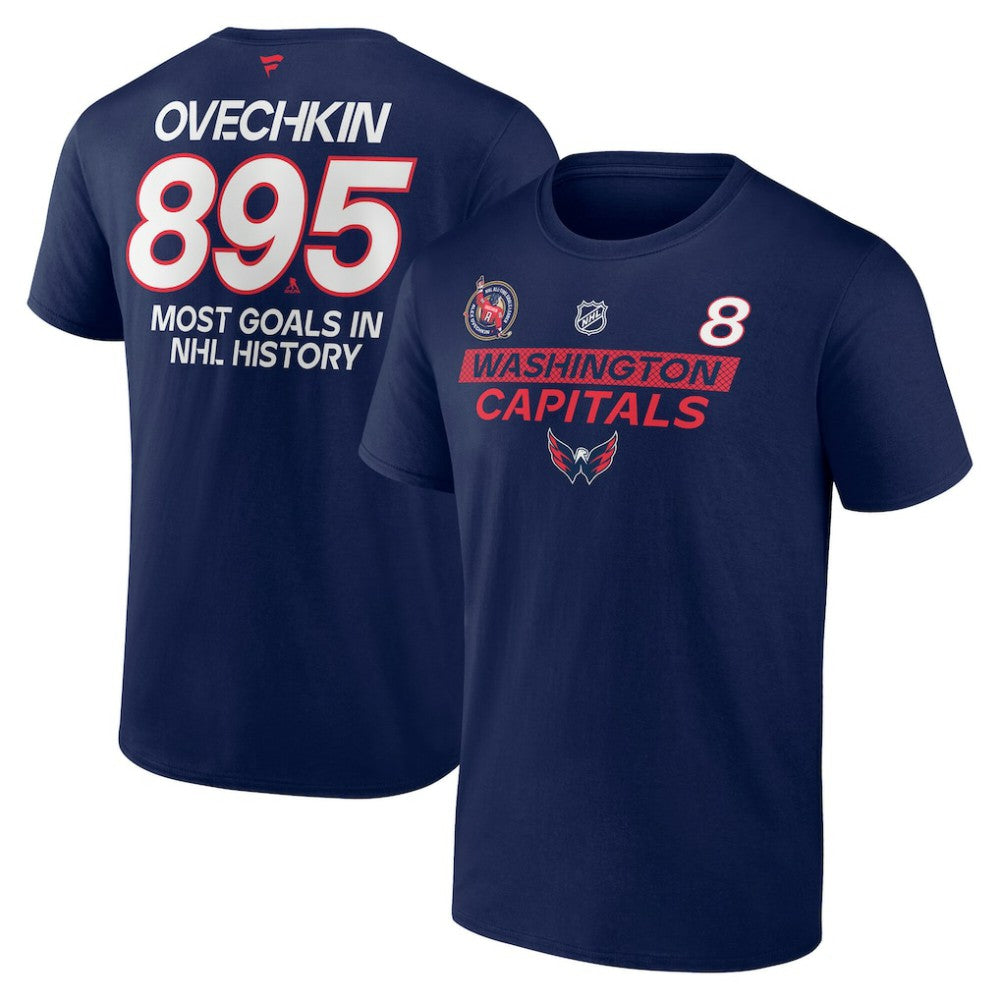 Alexander Ovechkin Washington Capitals Fanatics Most Goals in NHL History T-Shirt - Navy - NHL