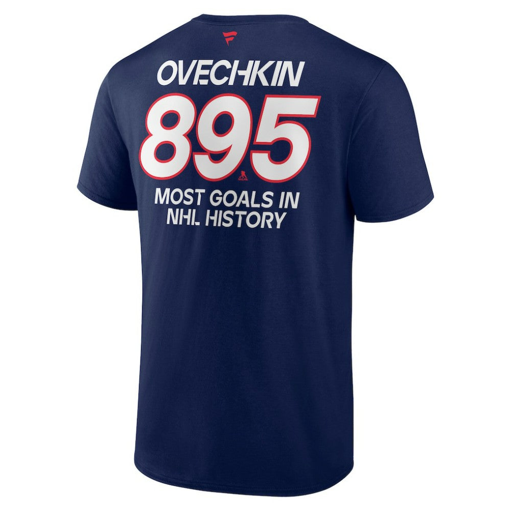Alexander Ovechkin Washington Capitals Fanatics Most Goals in NHL History T-Shirt - Navy - NHL