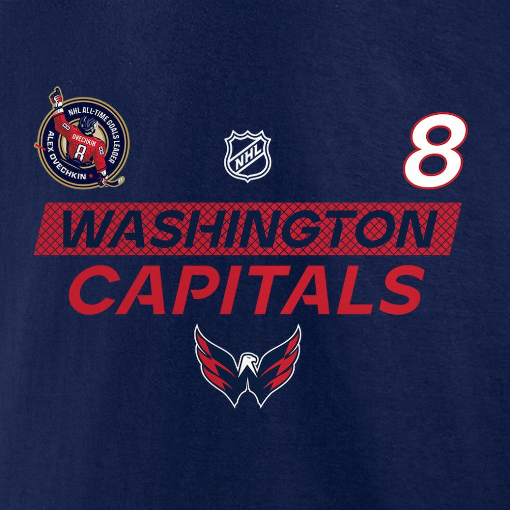 Alexander Ovechkin Washington Capitals Fanatics Most Goals in NHL History T-Shirt - Navy - NHL