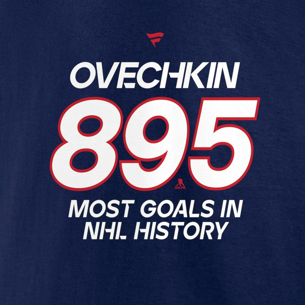 Alexander Ovechkin Washington Capitals Fanatics Most Goals in NHL History T-Shirt - Navy - NHL