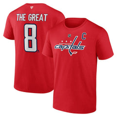 Alexander Ovechkin Washington Capitals Fanatics NHL All-Time Leading Goal Scorer The Great 8 Name & Number T-Shirt - Red - NHL
