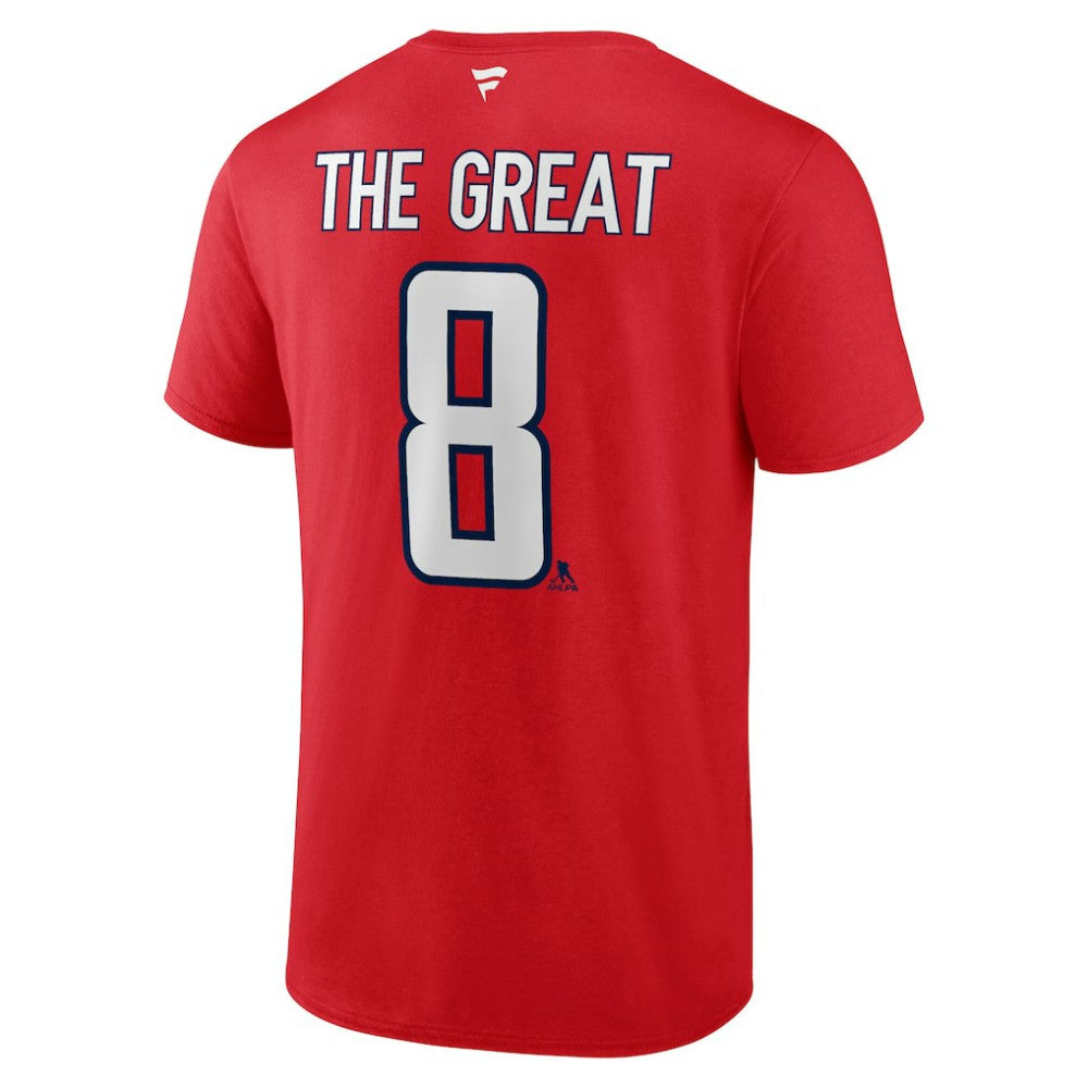 Alexander Ovechkin Washington Capitals Fanatics NHL All-Time Leading Goal Scorer The Great 8 Name & Number T-Shirt - Red - NHL