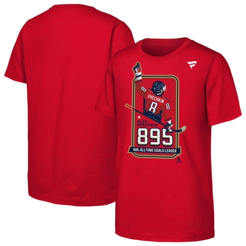 Alexander Ovechkin Washington Capitals Youth NHL All-Time Leading Goal Scorer Locker Room T-Shirt - Red - NHL