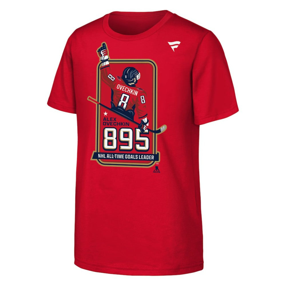 Alexander Ovechkin Washington Capitals Youth NHL All-Time Leading Goal Scorer Locker Room T-Shirt - Red - NHL