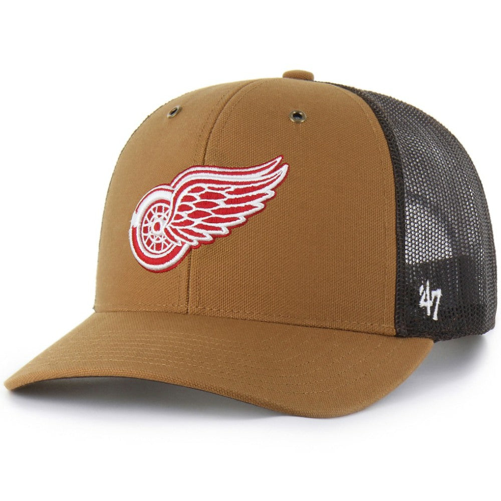 Detroit Red Wings Carhartt x '47 Trucker Adjustable Hat - Brown - NHL