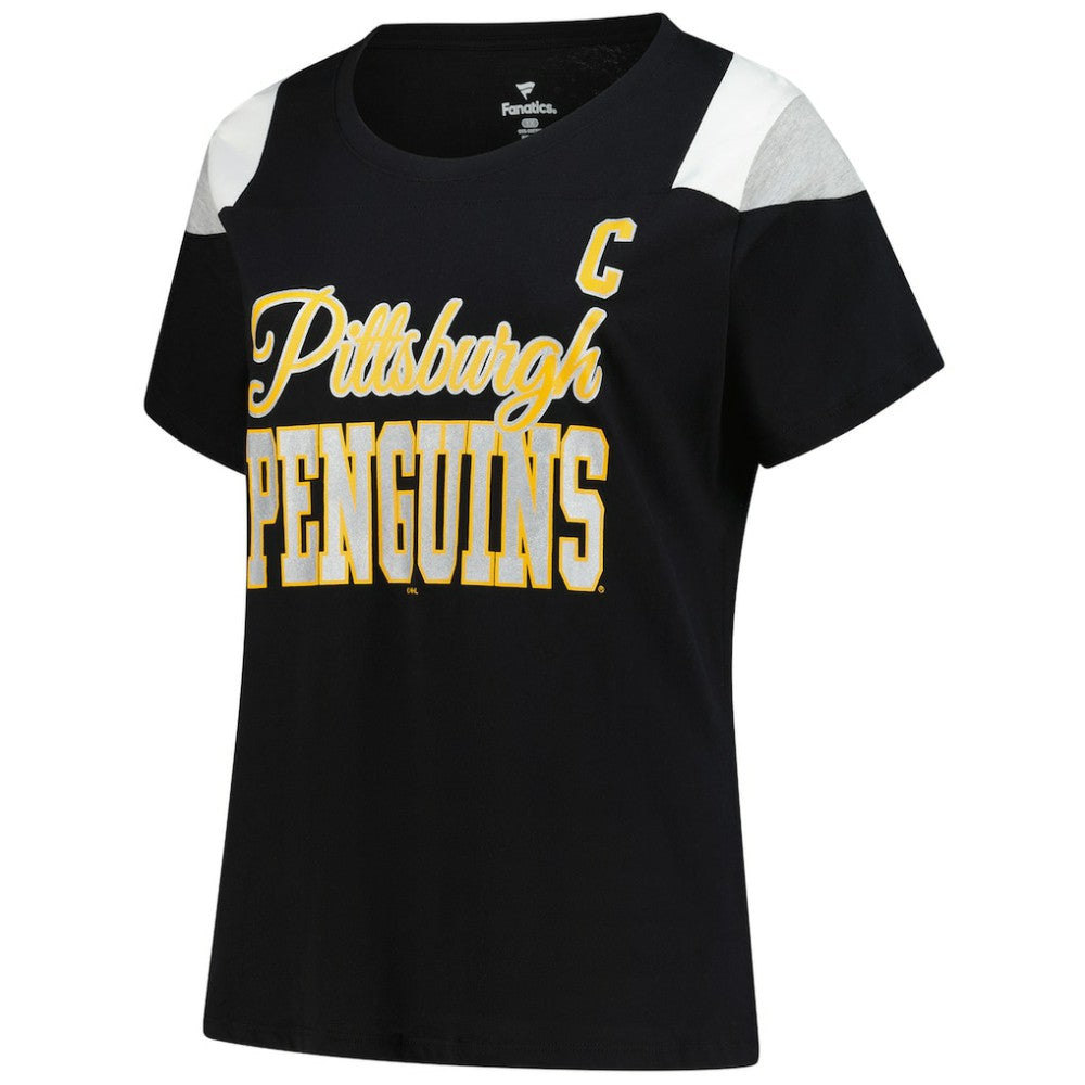 Sidney Crosby Pittsburgh Penguins Fanatics Women's Plus Size Name & Number Scoop Neck T-Shirt - Black - NHL