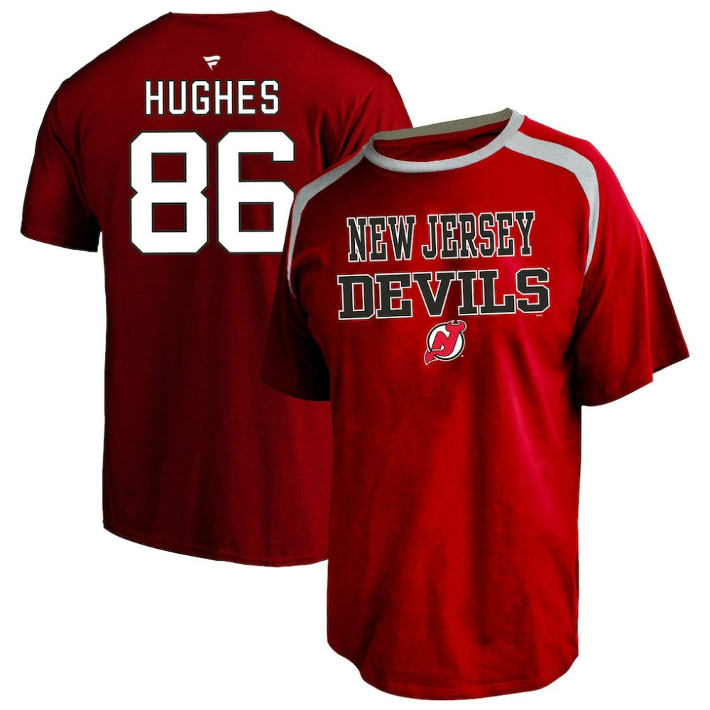 Jack Hughes New Jersey Devils Fanatics Women's Plus Size Name & Number Scoop Neck T-Shirt - Red - NHL