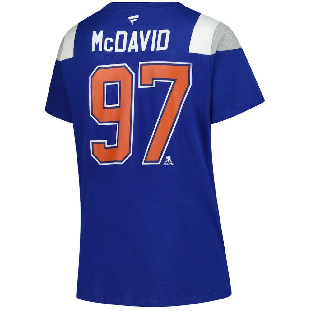 Connor McDavid Edmonton Oilers Fanatics Women's Plus Size Name & Number Scoop Neck T-Shirt - Royal - NHL