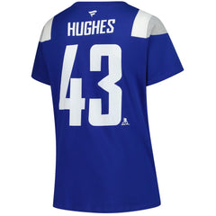 Quinn Hughes Vancouver Canucks Fanatics Women's Plus Size Name & Number Scoop Neck T-Shirt - Royal - NHL