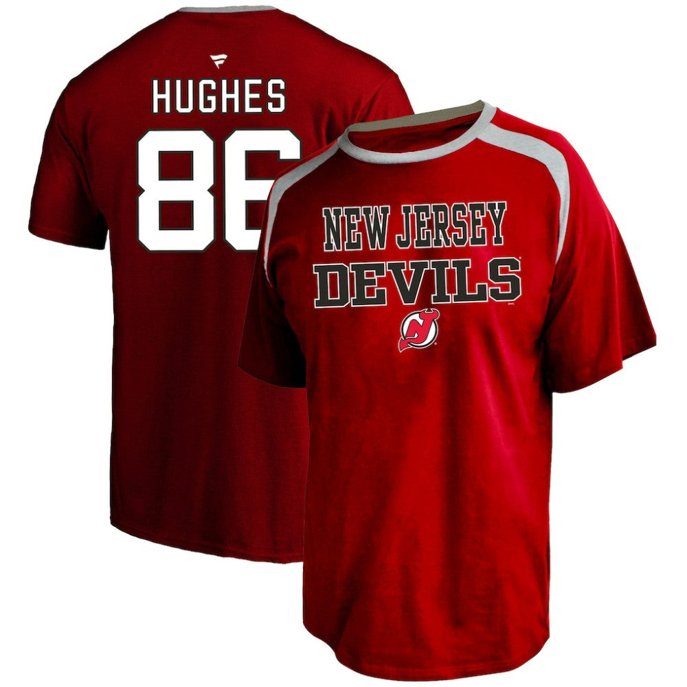 Jack Hughes New Jersey Devils Profile Big & Tall Name & Number T-Shirt - Red - NHL