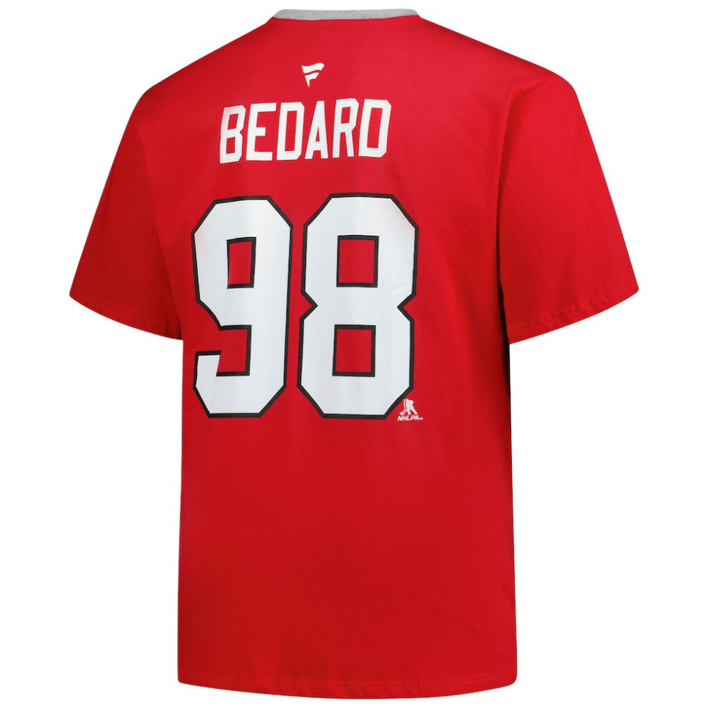 Connor Bedard Chicago Blackhawks Profile Big & Tall Name & Number T-Shirt - Red - NHL