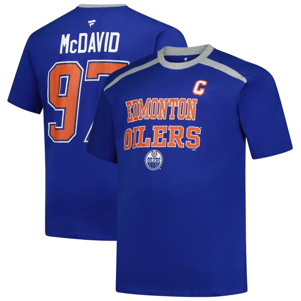 Connor McDavid Edmonton Oilers Profile Big & Tall Name & Number T-Shirt - Royal - NHL