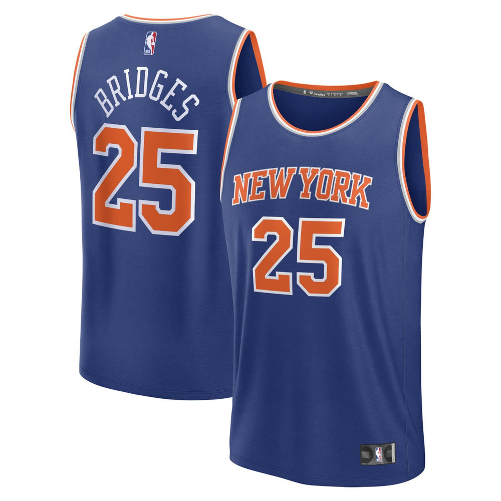 Mikal Bridges New York Knicks Fast Break Replica Player Jersey Icon Edition Blue - NBA