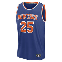 Mikal Bridges New York Knicks Fast Break Replica Player Jersey Icon Edition Blue - NBA