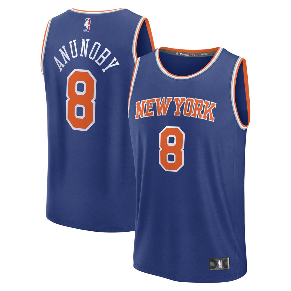 OG Anunoby New York Knicks Fast Break Replica Player Jersey Icon Edition Blue - NBA